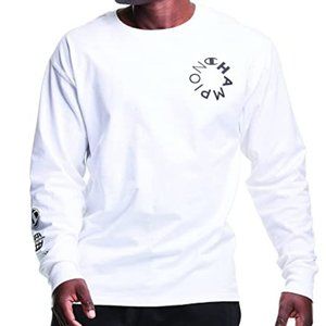 Champion Men's Classic Long Sleeve Tee White Black Size: Medium and Large